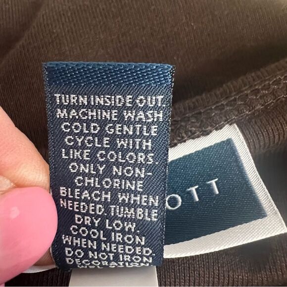 Karen Scott Camel Graphic T-Shirt Top Womens Small Brown 3/4 Sleeve Cotton - Picture 6 of 6